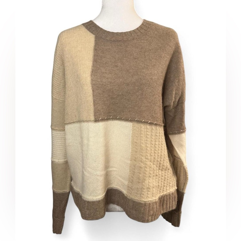 Colorblock Patchwork Cashmere Sweater - image 1